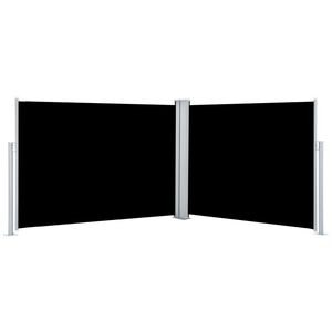vidaXL Zložljiva stranska tenda črna 100x1000 cm