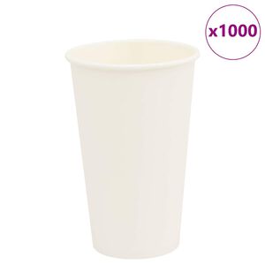 vidaXL Papirnate skodelice za kavo 1000 kosov 400 ml bele barve