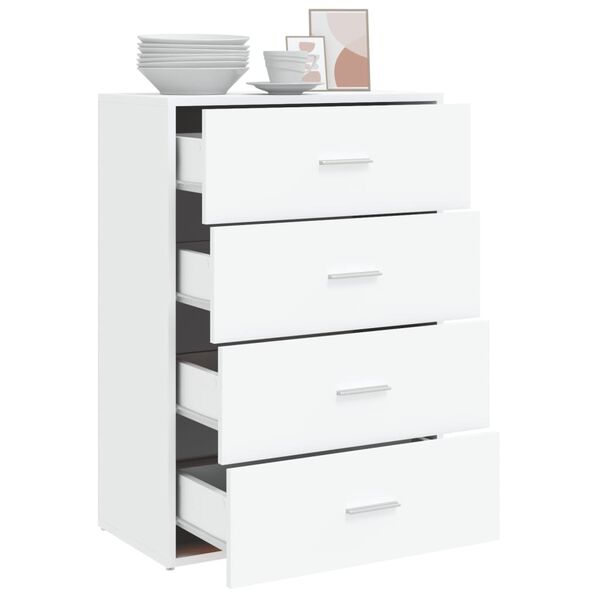 vidaXL Komoda bela 60x31x84 cm inženirski les