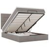 vidaXL Otomanska postelja z vzmetnico & LEDs taupe 140x190 cm blago