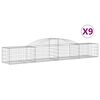 vidaXL Obokane gabion ko&scaron;are 9 kosa 300x50x40/60 cm pocinkano železo