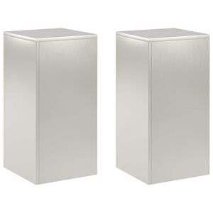 vidaXL Stojalo za rastline 2 pcs Srebrna 30 x 30 x 60 cm Jeklo