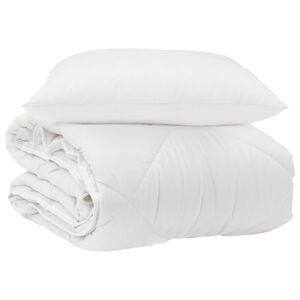 vidaXL Celosezonski pokrivalo z blazino 2 pcs Bela Mikrovlakna
