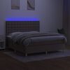 vidaXL Box spring postelja z vzmetnico LED taupe 160x200 cm blago