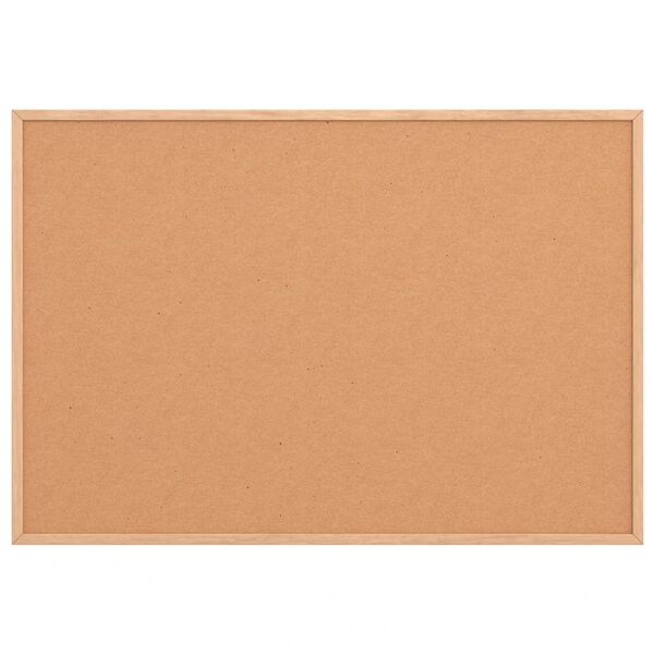 vidaXL Plutovinasta tabla z okvirjem iz masivnega borovega lesa 80 x 55 cm