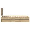 vidaXL Konstrukcija postelje z vzglavjem Sonoma hrast 90 x 190 cm