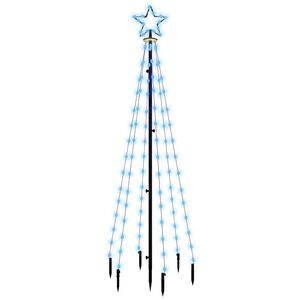 vidaXL Božično drevo s konico 108 modrih LED diod 180 cm