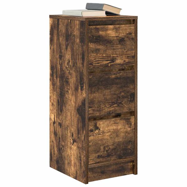 vidaXL Komoda dimljeni hrast 29,5x34x76 cm inženirski les