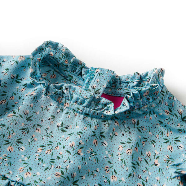 Otroška obleka z dolgimi rokavi modra 104