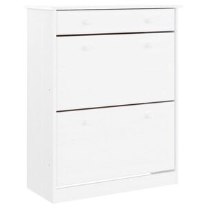 vidaXL Omara za čevlje VIGO bela 77x35x96 cm trdna borovina