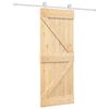 vidaXL Drsna vrata Naravna in bela 80 x 210 cm Trdna borovina