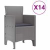 vidaXL Komplet za jedilnico v vrtu 15 pcs Svetlo siva Polt rattan