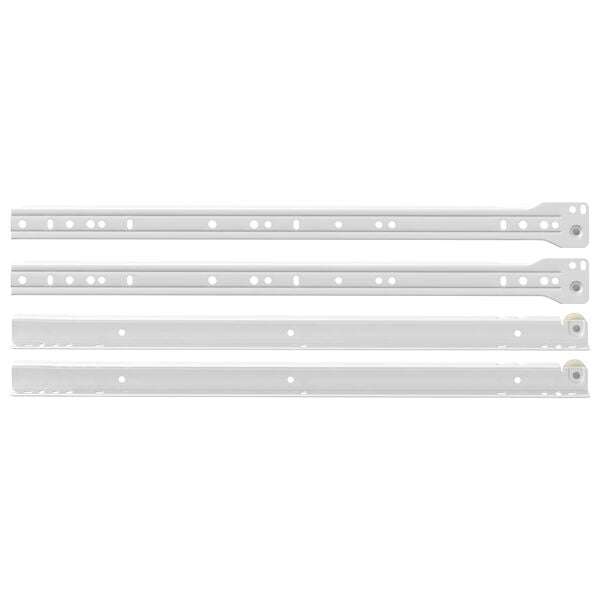 vidaXL Drsni mehanizem za predal 2 pcs Bela 450 mm Jeklo