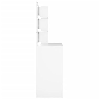 vidaXL Toaletna mizica z LED lučkami bela 74,5x40x141 cm