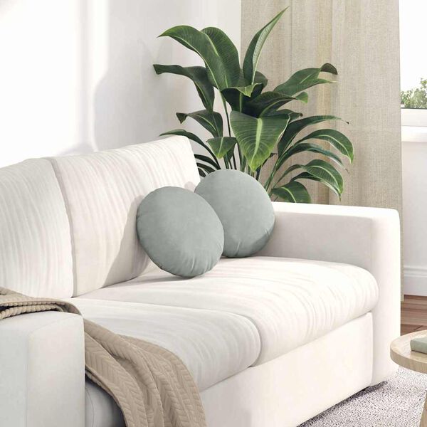 vidaXL Sedežne blazine 2 pcs Svetlo siva &Oslash; 40 x 13 cm Žamet