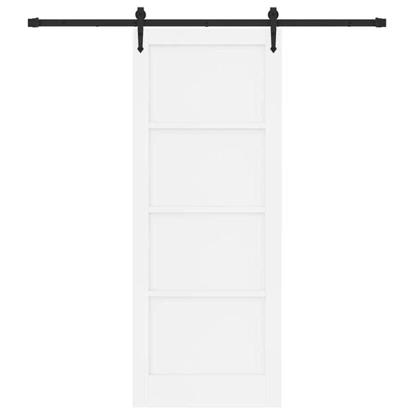 vidaXL Drsna vrata ORKDAL Bela in črna 83 x 211 cm Masivno borovo les