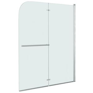 vidaXL Zložljiva pregrada za tu&scaron; z 2 paneloma ESG 120x140 cm
