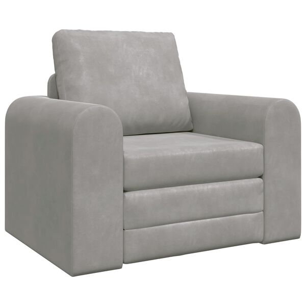 vidaXL Sofa postelja Svetlo siva 98 x 71 x 83 cm Žamet