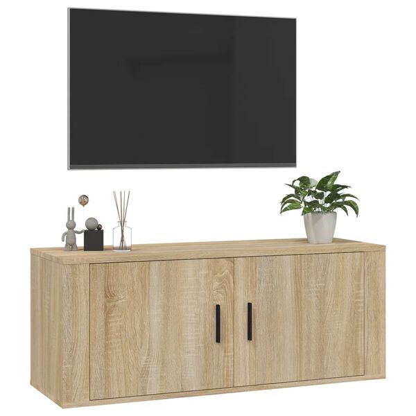 vidaXL Stenska TV omarica sonoma hrast 100x34,5x40 cm