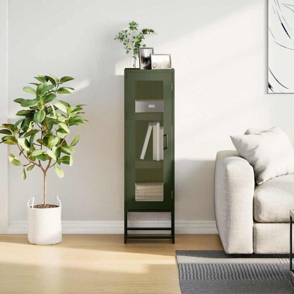 vidaXL Highboard Olive Green 36x39x123 cm Hladno valjano jeklo