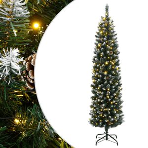 vidaXL Umetna ozka novoletna jelka 150 LED diod 120 cm