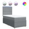 vidaXL Box spring postelja z vzmetnico svetlo siva 80x200 cm blago