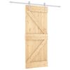 vidaXL Drsna vrata Naravna in bela 85 x 210 cm Masiven borov les