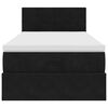 vidaXL Otomanska postelja z vzmetnico & LEDs črna 80x200cm žamet