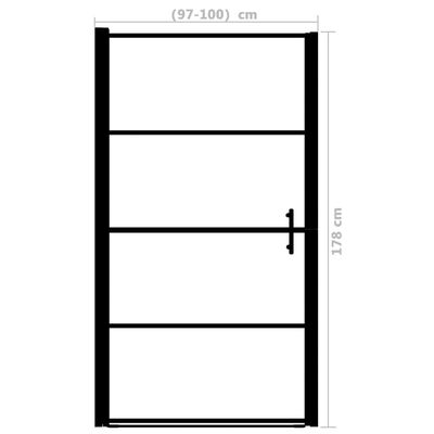 vidaXL Vrata za tuš motno kaljeno steklo 100x178 cm črna