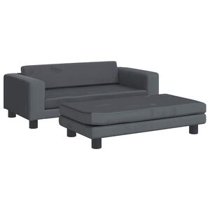 vidaXL Pasja postelja s podalj&scaron;kom temno siva 100x50x30 cm žamet
