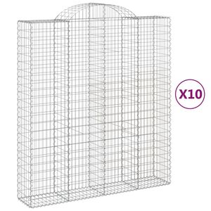 vidaXL Obokane gabion ko&scaron;are 10 kos 200x50x220/240 cm pocinkano železo