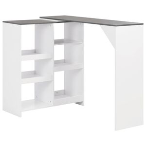 vidaXL Barska miza s premično polico bela 138x39x110 cm
