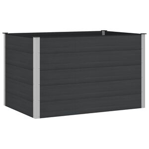 vidaXL Vrtna visoka greda Črna 150 x 100 x 91 cm