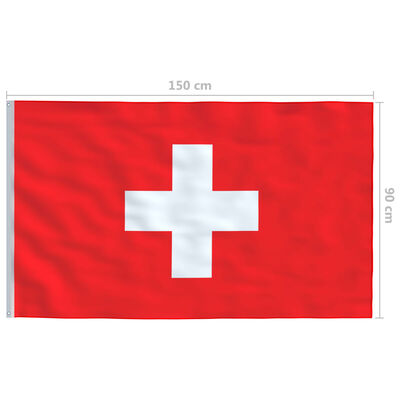 vidaXL Švicarska zastava 90x150 cm