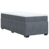 vidaXL Box spring postelja z vzmetnico temno siva 80x200 cm žamet