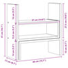 vidaXL Organizator za mizo nastavljiv bel 40x17x41 cm inženirski les