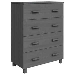 vidaXL Komoda HAMAR temno siva 79x40x103,5 cm trdna borovina
