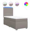 vidaXL Box spring postelja z vzmetnico taupe 90x190 cm blago