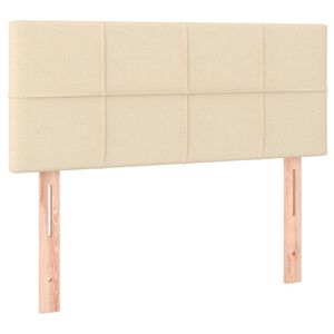 vidaXL Posteljno vzglavje krem 100x5x78/88 cm blago