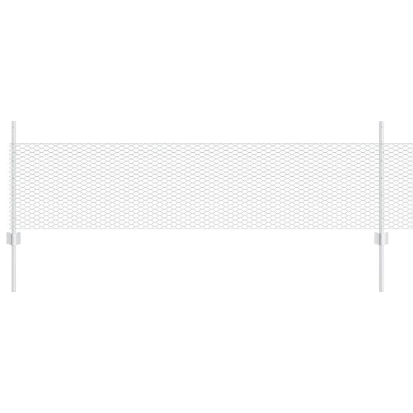 vidaXL Ograja s stebrom srebrna 0,5 x 25 m Jeklo