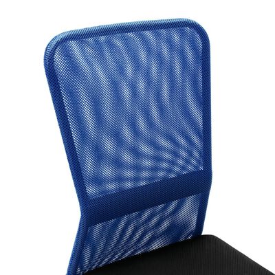 vidaXL Pisarniški stol črn in moder 44x52x100 cm mrežasto blago