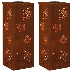 vidaXL Solarno LED svetilo za pot 2 kos Toplo bela 18 x 18 x 50 cm