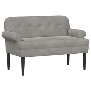 vidaXL Dvojnica s gumbi Svetlo siva 120 x 66 x 78 cm Žamet