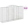 vidaXL Obokane gabion ko&scaron;are 10kosi 300x50x160/180 cm pocinkano železo