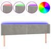 vidaXL LED posteljno vzglavje svetlo sivo 183x16x78/88 cm žamet
