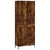 vidaXL Visoka komoda dimljen hrast 69,5x34x180 cm inženirski les