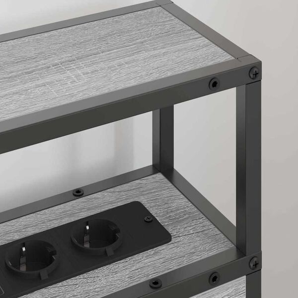 vidaXL Skladi&scaron;čni naslon s polico Siva sonoma 90 cm Konstruiran les