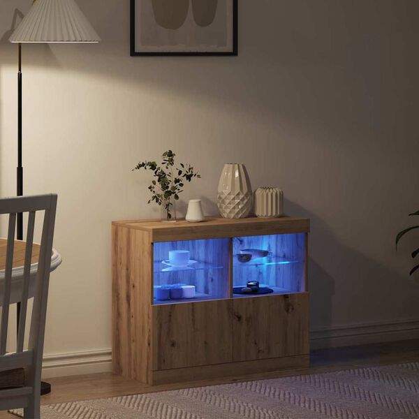 vidaXL Strani šal Rjava 81 x 37 x 67 cm Konstruiran les