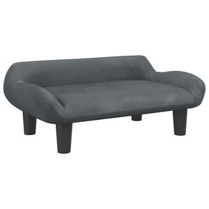 vidaXL Pasja postelja temno siva 70x40x24 cm žamet