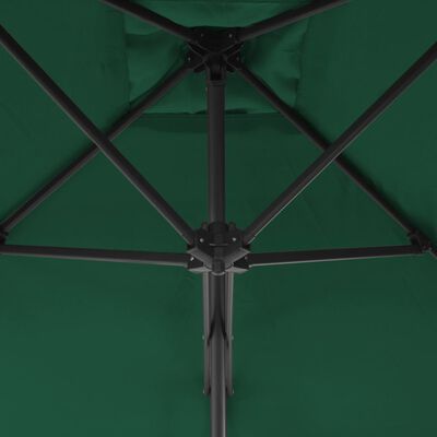vidaXL Zunanji senčnik z jeklenim drogom 250x250 cm zelen